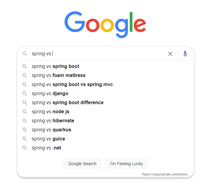 Google のサジェスト